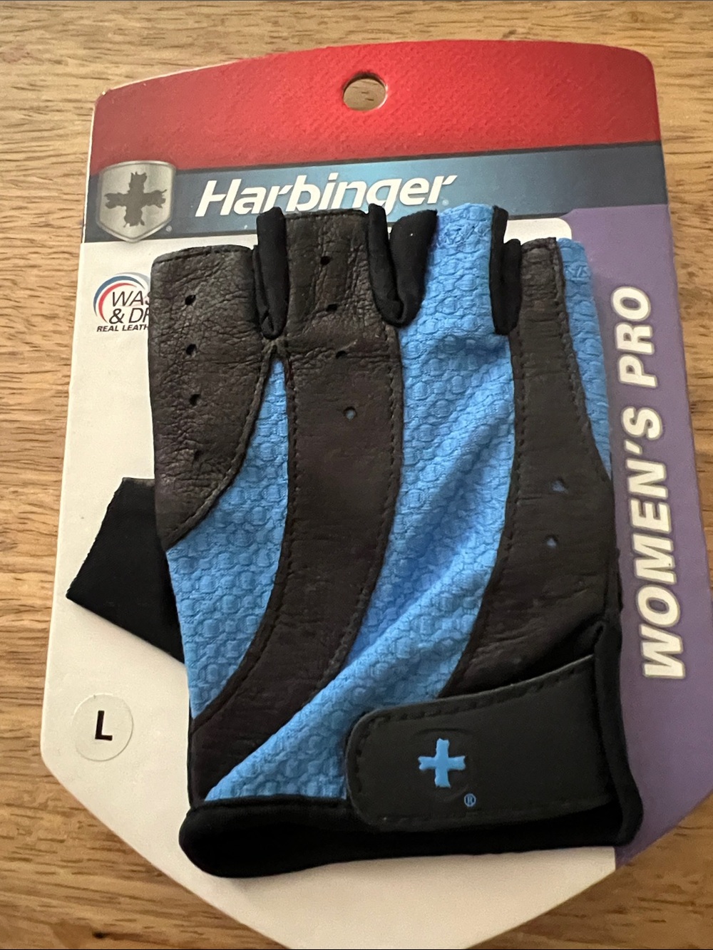 Harbinger Women's Pro Fingerless Gloves — Blue and Black